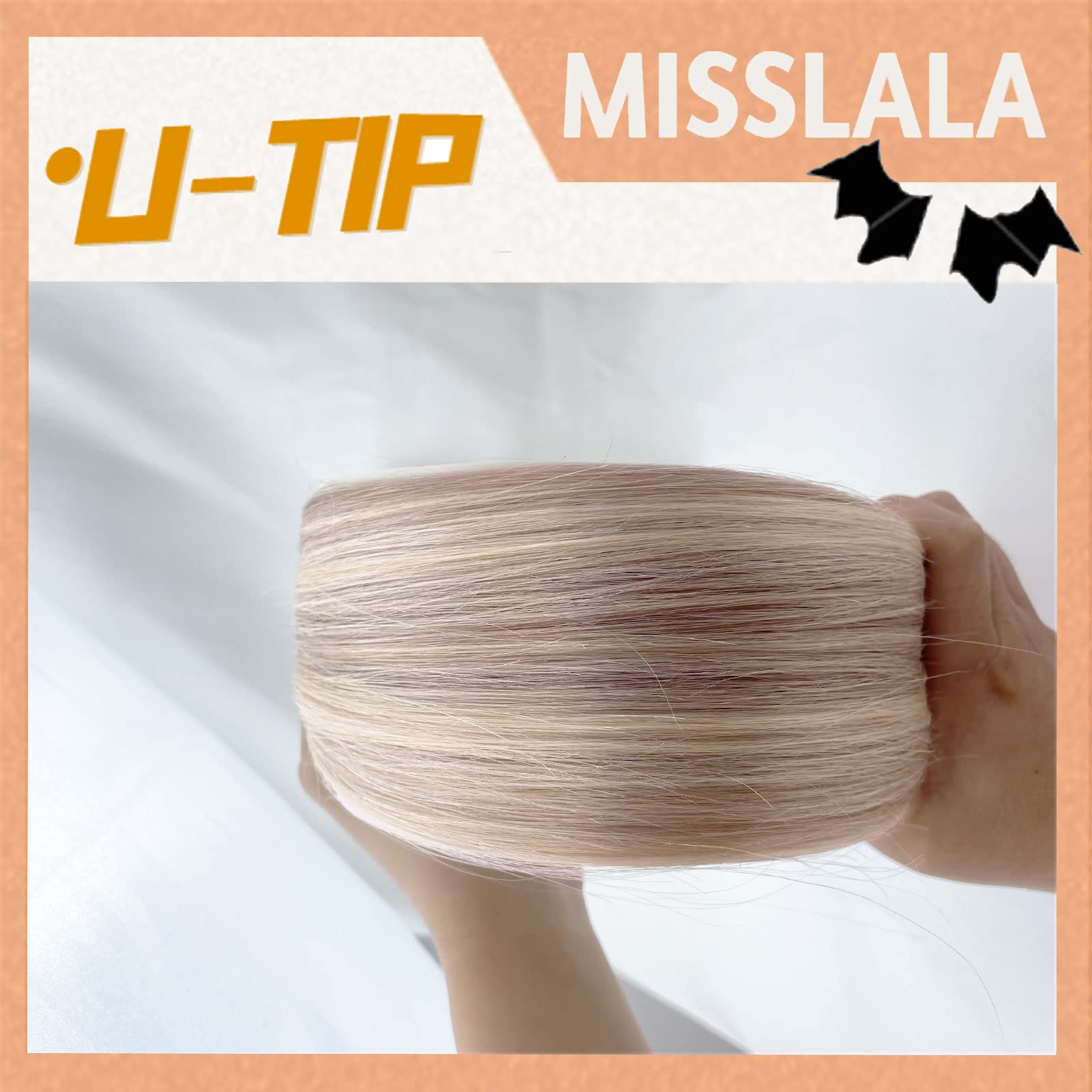 18 Inch U-Tip Hair Extensions - Pre-Bonded 100% Remy Human Hair - #18/613 Ash Blonde & Bleach Blonde Mix - Keratin Tip Fusion Extensions - 50g/50 Strands - Perfect for Daily Wear, Parties & Special Occasions