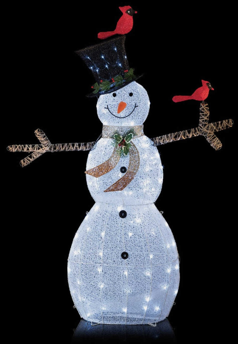 6' Cool White LED Mesh Cloth Snowman Lighted Decoration - Outdoor Christmas Yard Decor for Holiday Party & Winter Festival