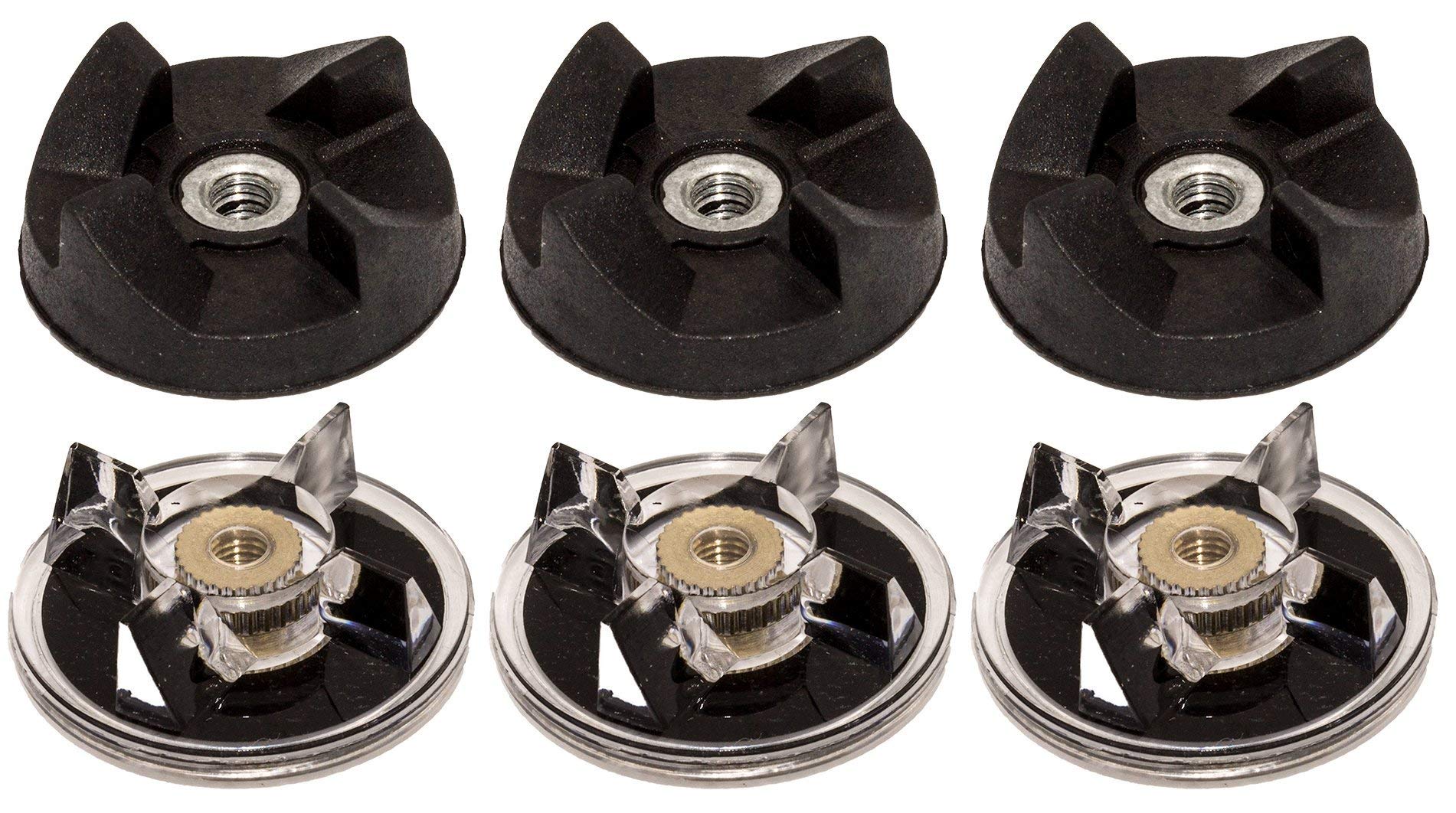 Blendin 6-Pack Base Gear & Blade Gear Replacement Parts - Compatible with Magic Bullet MB-1001, MB-1001B, MBR-1101, MBR-1701, MBR-1702, MBR-0301 250W Blenders - Perfect for Smoothie Making, Food Processing & Kitchen Blender Repairs