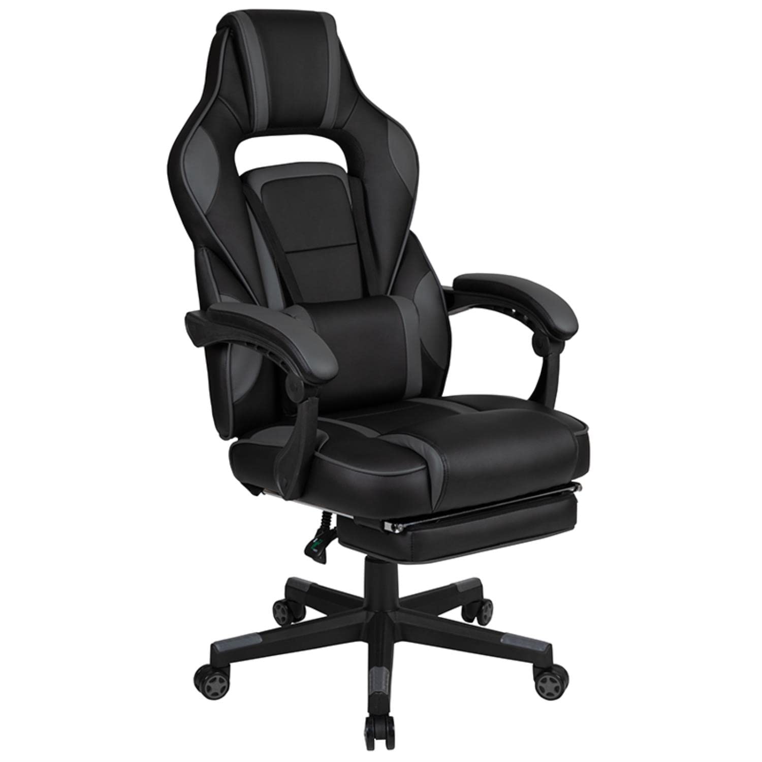 Flash Furniture Red Gaming Desk with Cup Holder & Headphone Hook - Black Reclining Gaming Chair with Footrest - Perfect for Esports, Streaming & Home Office Setup