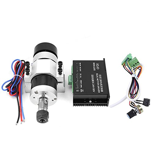 500W ER16 High-Speed Air Cooling Brushless Spindle Motor with Driver & Clamp - Perfect for CNC Engraving, Milling, and Woodworking Machines