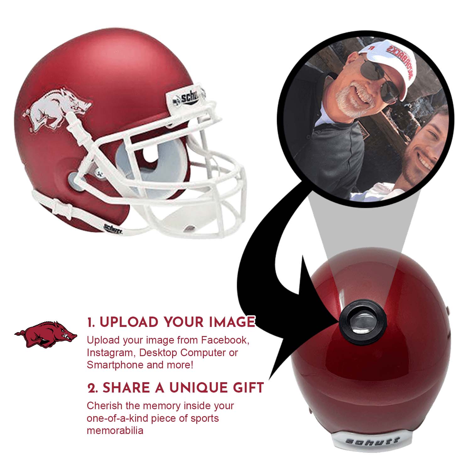 Arkansas Razorbacks Mini Football Helmet - Officially Licensed NCAA Collectible - Perfect for Game Day Decor & Sports Memorabilia Display