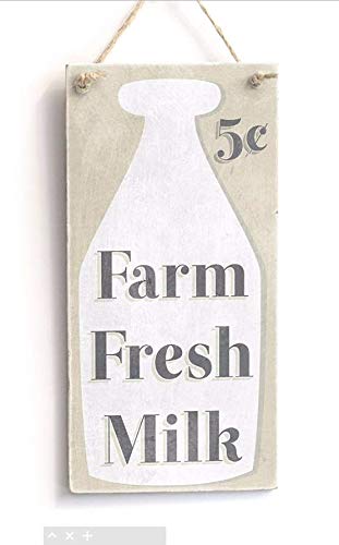LWF Farm Fresh Milk - Rustic Country Cottage Farmhouse Kitchen Hanging Sign 10