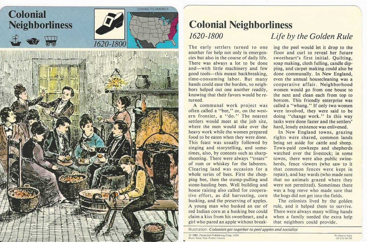 1979 Panarizon Story of America 94.06 Colonial Neighborliness - Vintage Collectible Book for History Enthusiasts | Perfect for American History Studies, Antique Book Collections & Historical Gift Giving