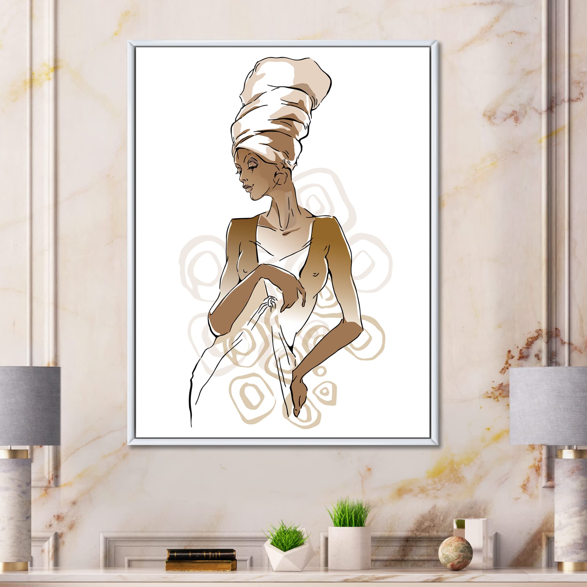 African American Woman Portrait Canvas Wall Art - Modern Framed Home Decor for Living Room, Bedroom & Office | Black Art Prints for Wall Decor