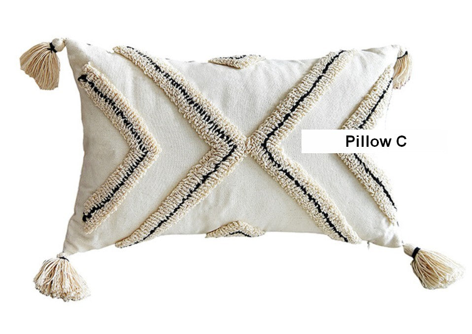Modern Geometric Square Throw Pillows for Couch - Beige Decorative Cushion Covers - Contemporary Home Decor Accent Pillows for Living Room, Bedroom & Interior Design