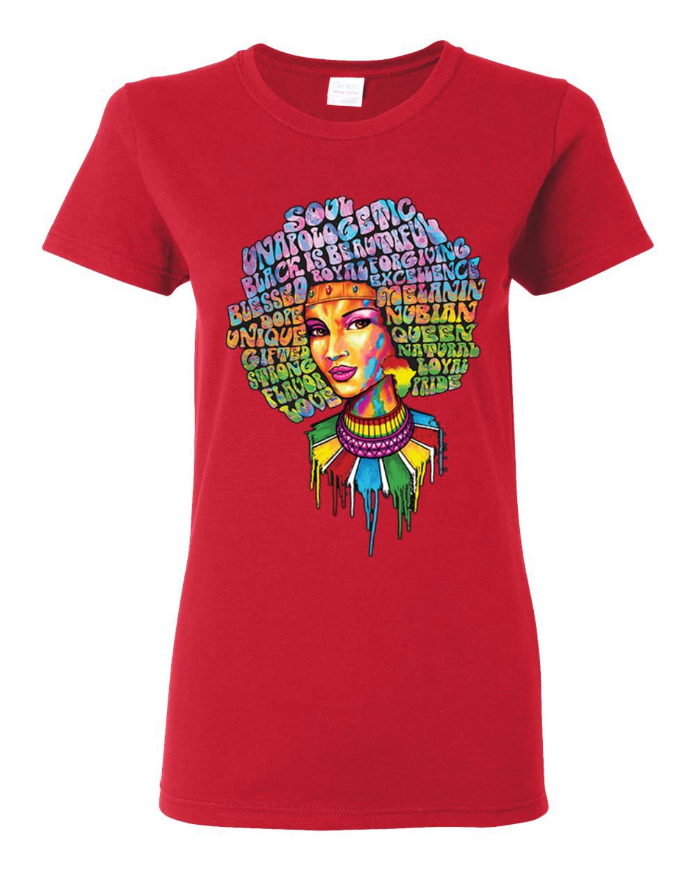 Wild Bobby Words of Character Strong Black Woman Ethnic Graphic T-Shirt for Women - Perfect for Casual Wear, Black History Month & Empowerment Events