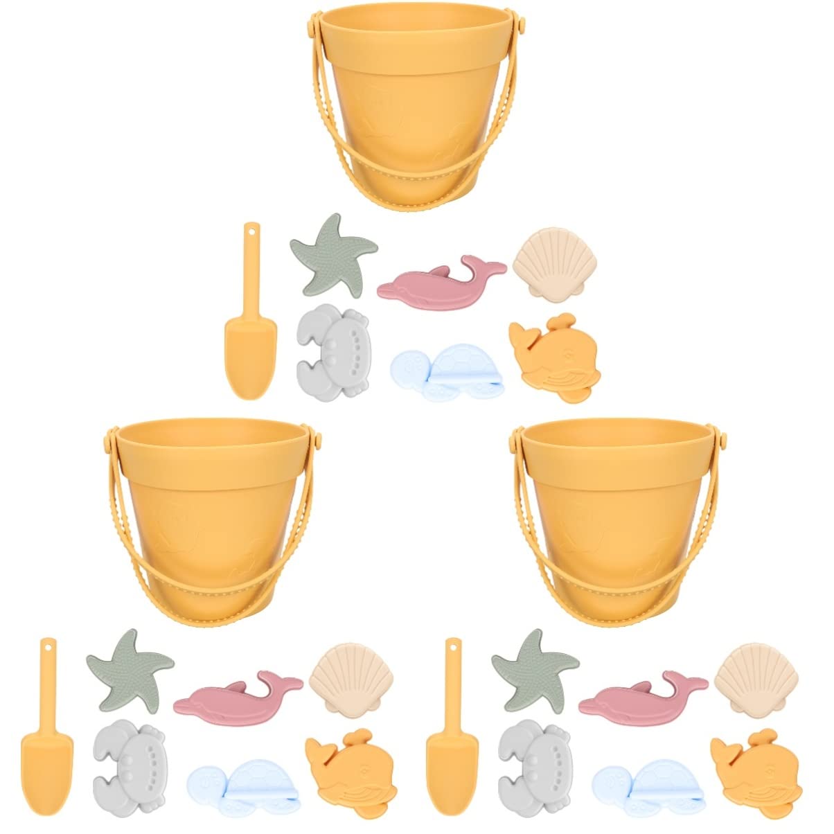 TOYANDONA 3-Piece Kids Beach Sand Toy Set - Plastic Sand Bucket with Shovel & Mold for Outdoor Play, Summer Sandbox Fun & Water Activities | Durable & Safe for Toddlers