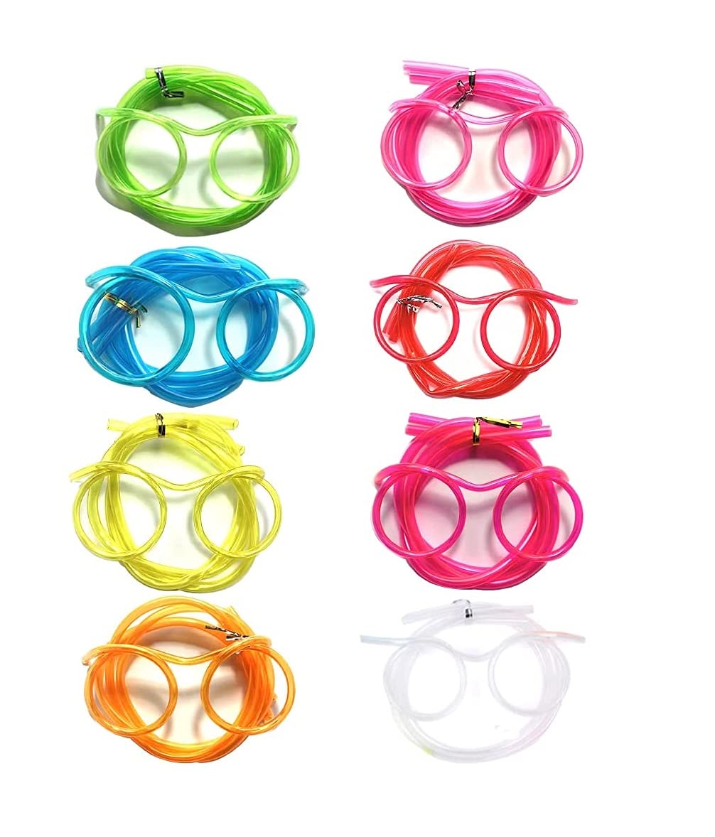 Fun Reusable Straw Glasses for Kids - Colorful Drinking Straws with Glasses for Parties, Games & Gifts - Perfect for Birthday Celebrations, Pool Parties & Summer Drinks