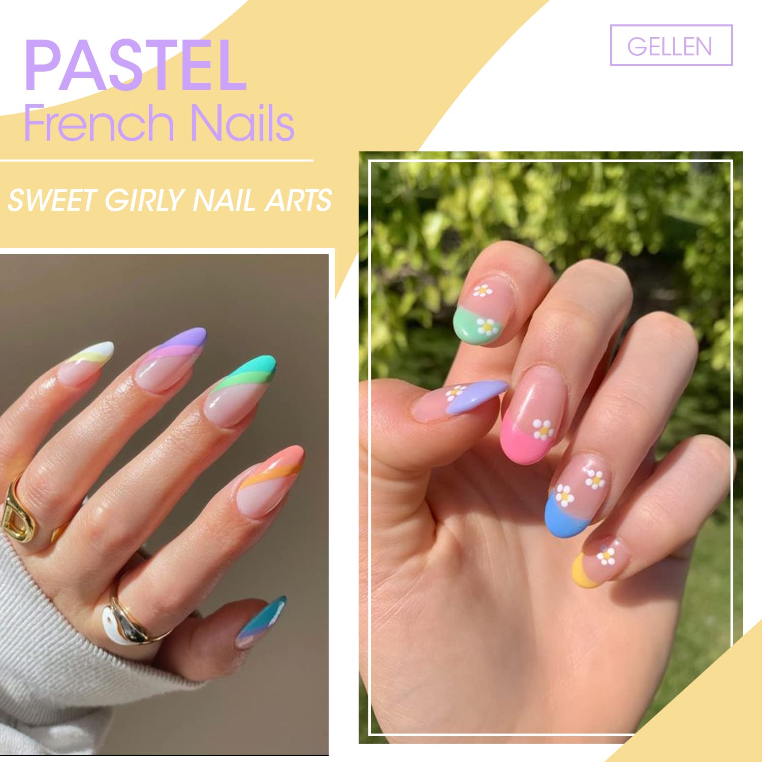 Gellen 16 Colors Gel Nail Polish Set - Pastel UV Gel Polish Kit with Base & Top Coat for Long-Lasting Manicure | Perfect for Home Nail Art, Salon Use & DIY Gel Nails