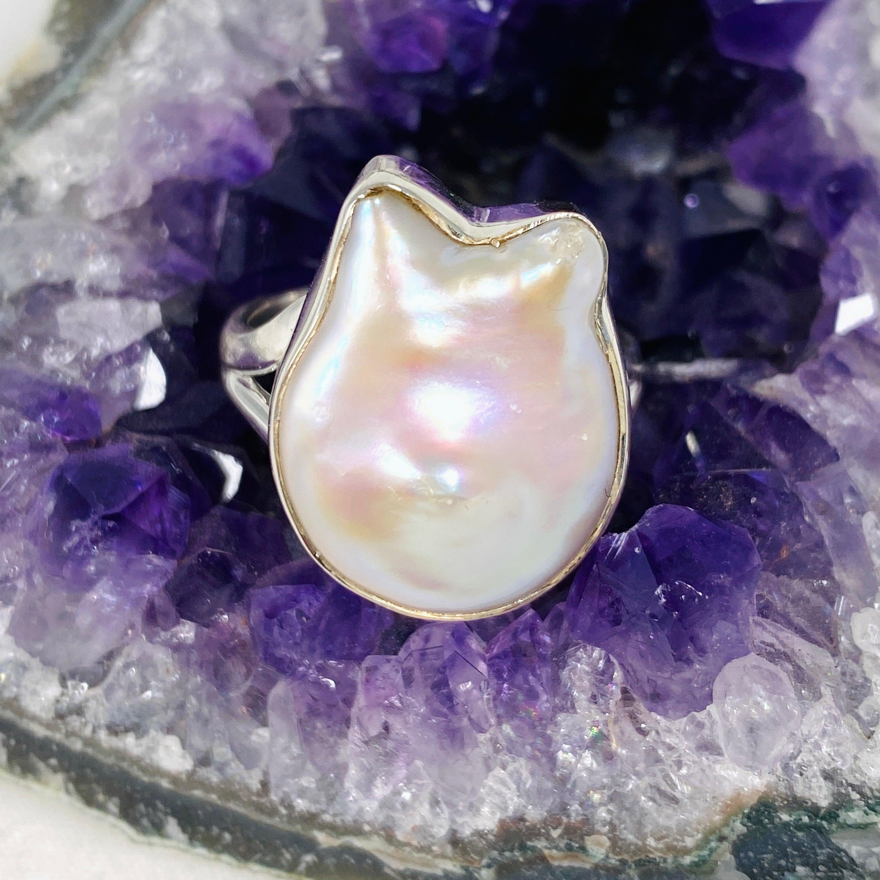 Elegant 9K Gold Pearl Ring KRGJ2932 - Perfect for Weddings, Anniversaries & Special Occasions