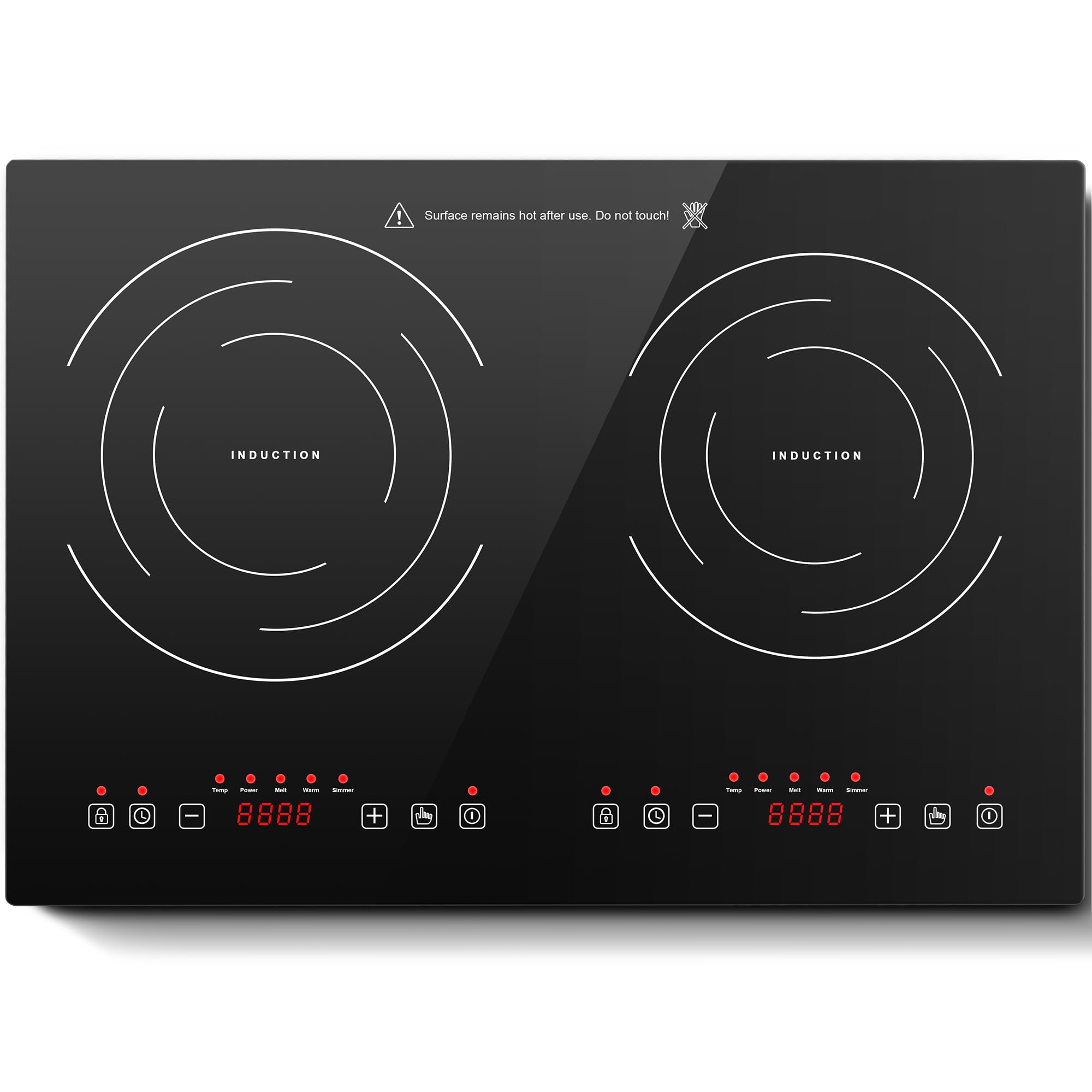2 Burner Induction Cooktop - 1800W Built-In Electric Stove with Sensor Touch, 18 Power Levels & Timer - 20 Inch Horizontal Induction Cooker with Safety Lock (ETL Certified) - Perfect for Home Kitchen, RV Cooking & Small Spaces