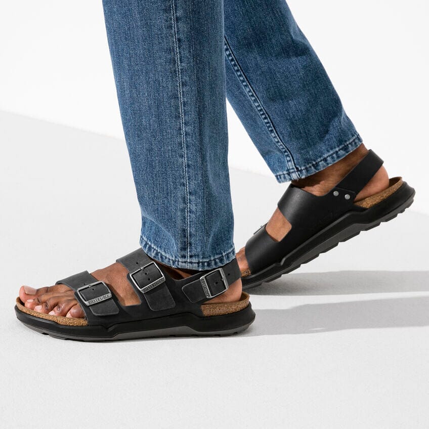 BIRKENSTOCK MILANO Rugged Men's Sandals - Premium Oiled Leather Footbed - Comfortable & Durable for Outdoor, Travel & Casual Wear