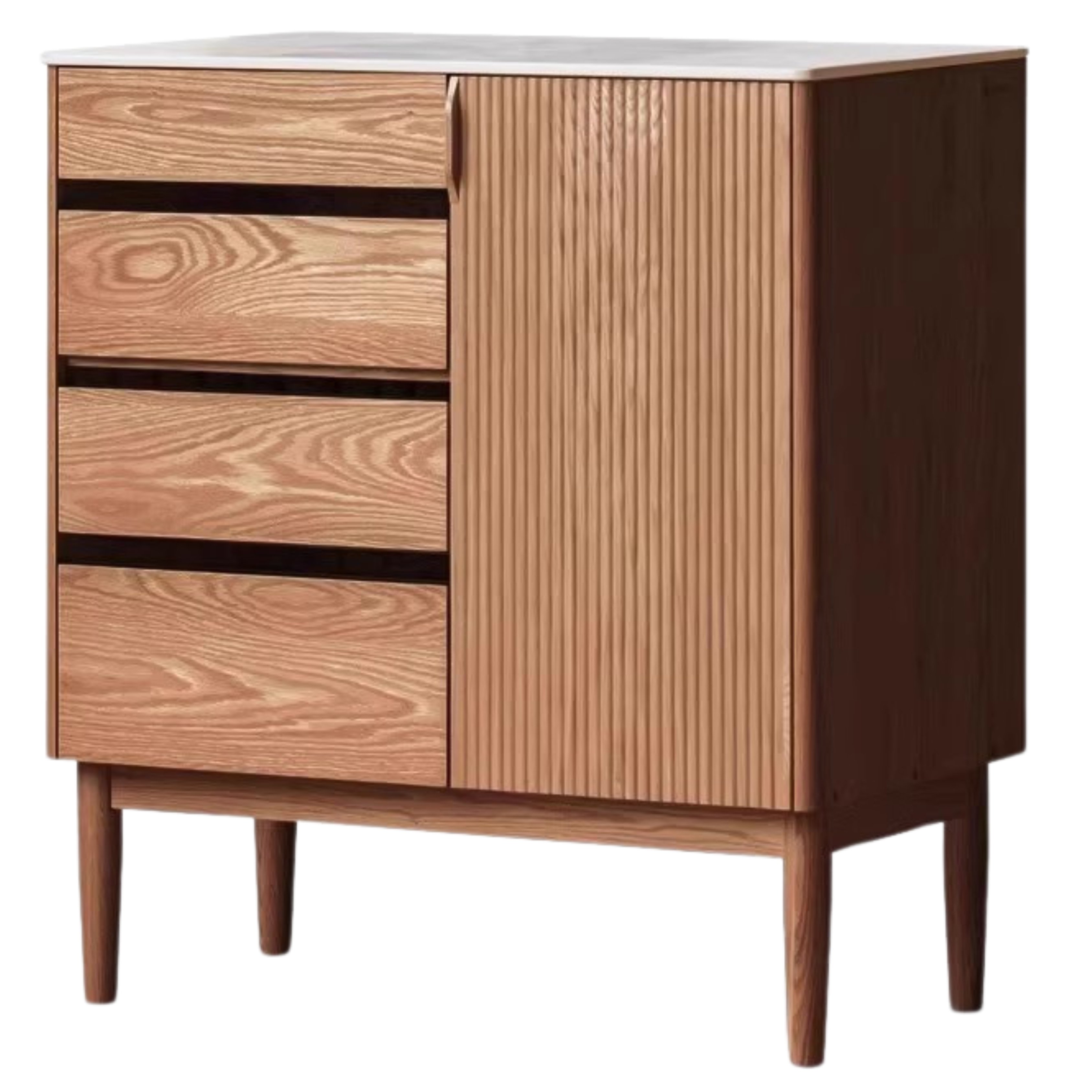 33.5x17.7x35.4nch (85x45x90сm / Walnut color / rock board dining side cabinet