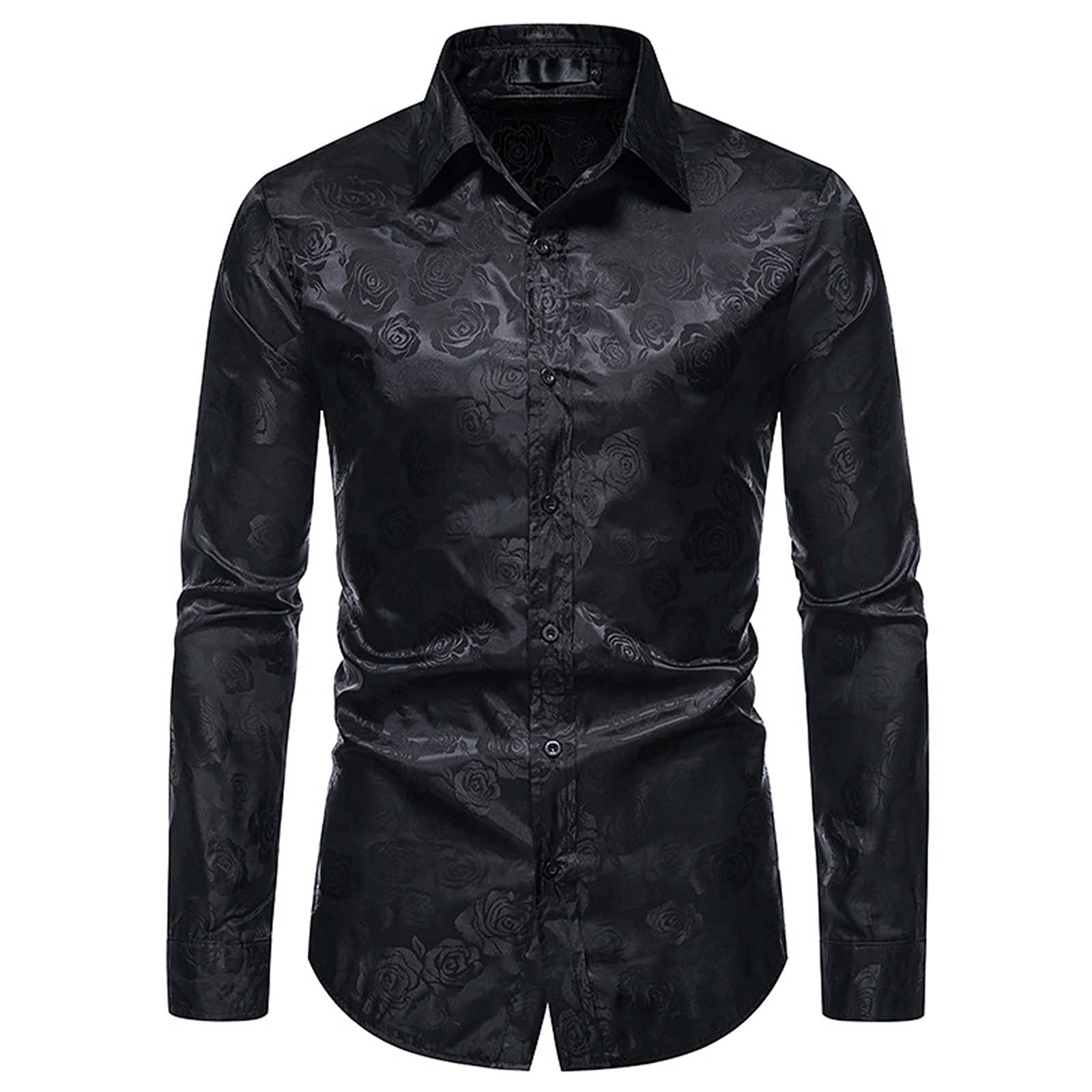 Men's Slim Fit Business Dress Shirt - Long Sleeve Casual Stripe Lapel Top for Office & Formal Events | Professional Work Attire & Wedding Wear