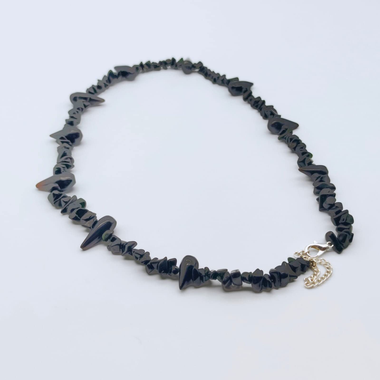 Natural Black Onyx Pain Necklace - Handmade Anime Choker Jewelry for Cosplay | 24 Inch Adjustable Gothic Necklace Gift for Men & Women | Perfect for Halloween, Comic Con & Gothic Fashion