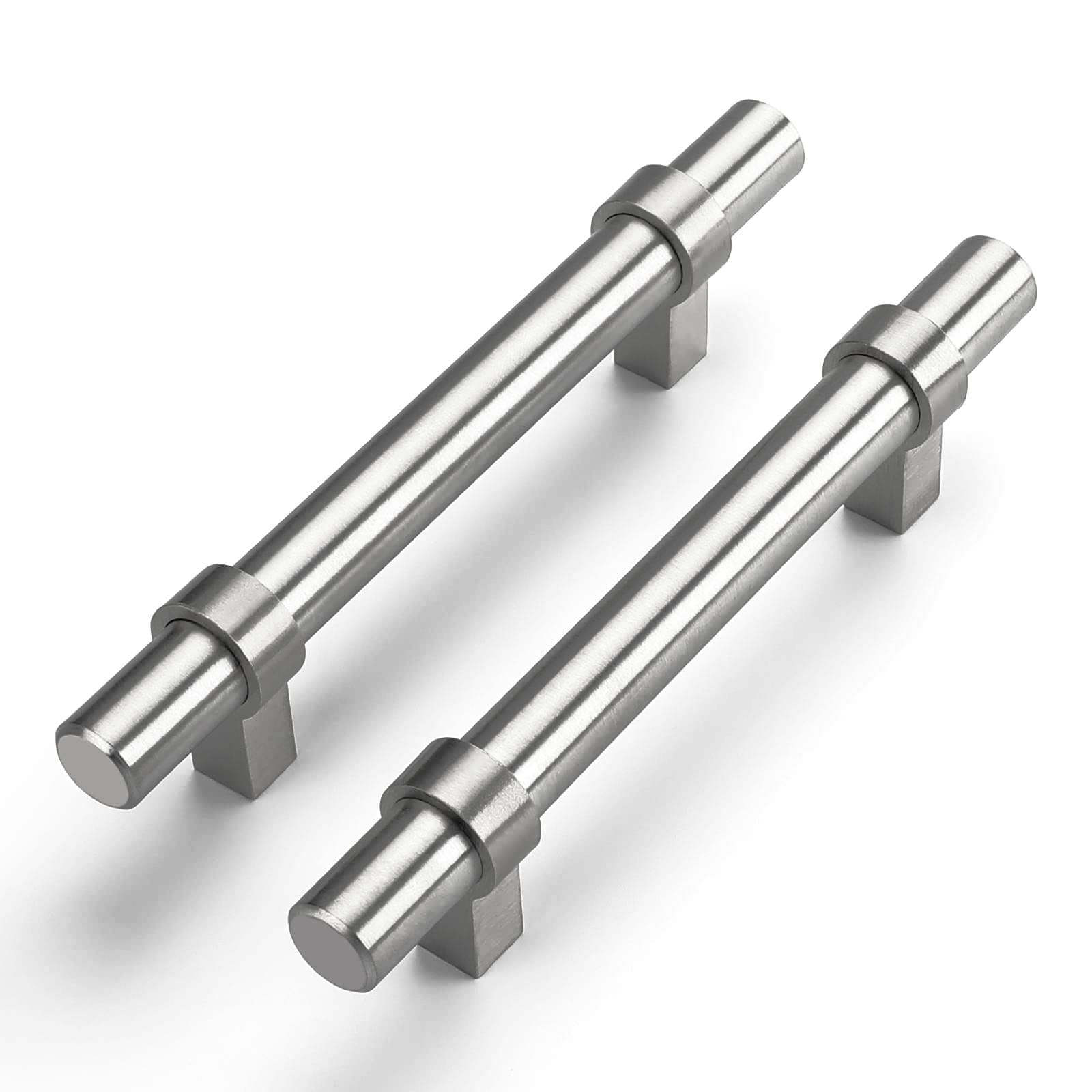 10 Pack 3 Inch Brushed Nickel Cabinet Pulls - Satin Nickel Kitchen Drawer Handles - Stainless Steel Dresser Hardware for Cabinets, Drawers & Furniture (Modern Home & Office Upgrade)
