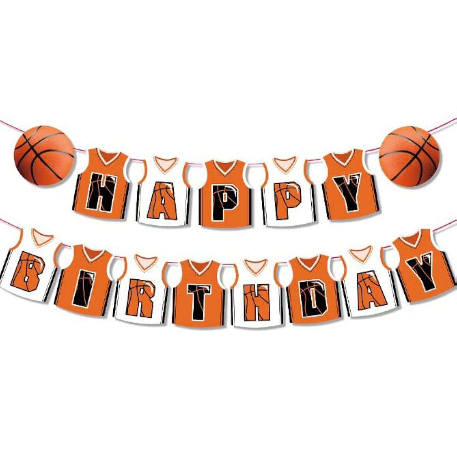 Veewon Basketball Birthday Banner - Happy Birthday Bunting for Basketball Themed Party Decorations | Perfect for Boys, Girls, Sports Lover Birthday Party Decor