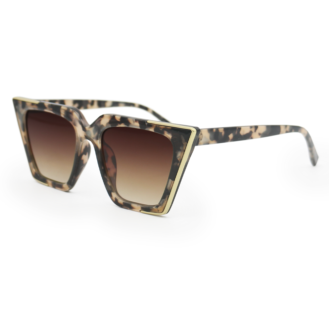 Sustainable Tortoise Frame Brown Lens Cateye Sunglasses for Women - Eco-Friendly Fashion Sunglasses for Outdoor, Beach & Driving - UV Protection Retro Style Shades