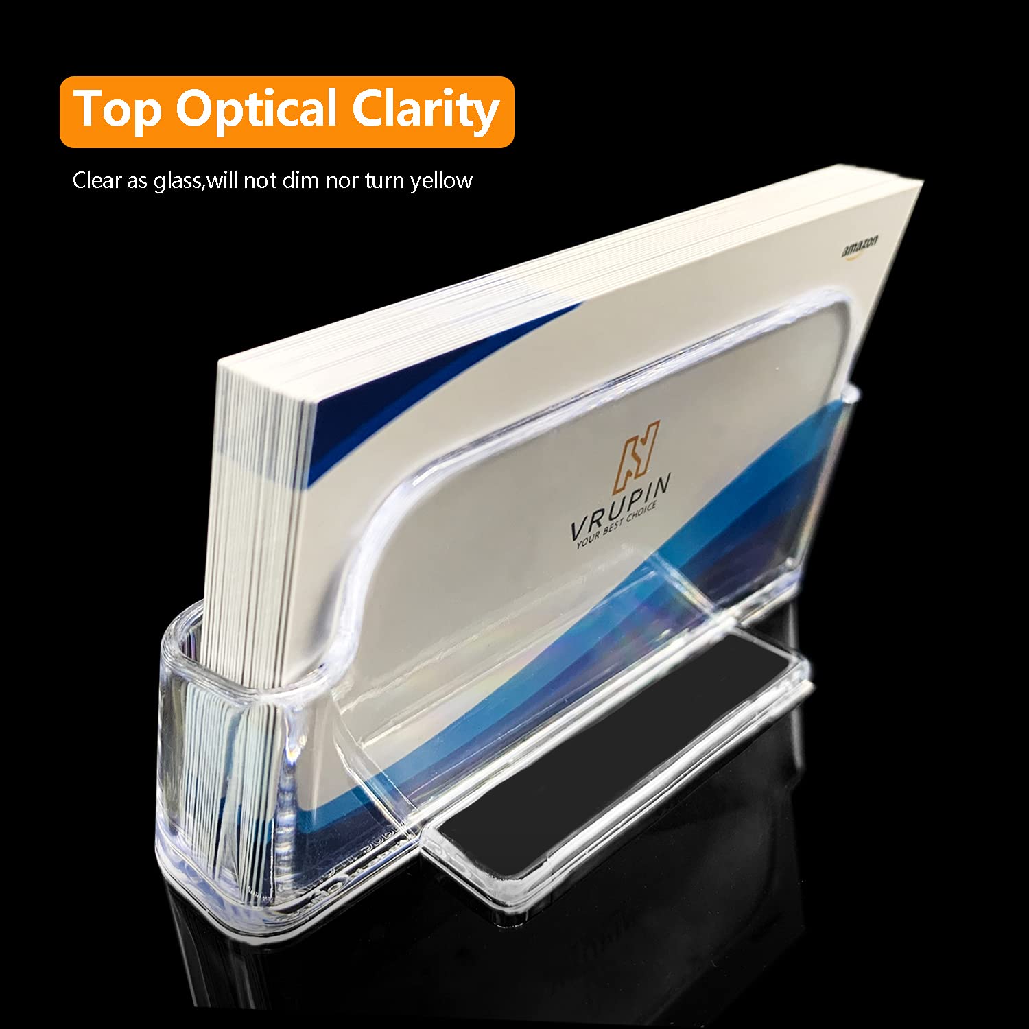 16 Pack Clear Acrylic Business Card Holders for Desk - Holds 30-50 Cards, Professional Card Display Stand for Office, Reception, Trade Shows & Business Events - Sleek Desktop Organizer for Networking & Exhibitions
