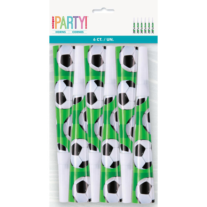 6-Pack Soccer Party Horns - Fun Sports Celebration Blowers for Soccer Games, Birthday Parties & Team Events