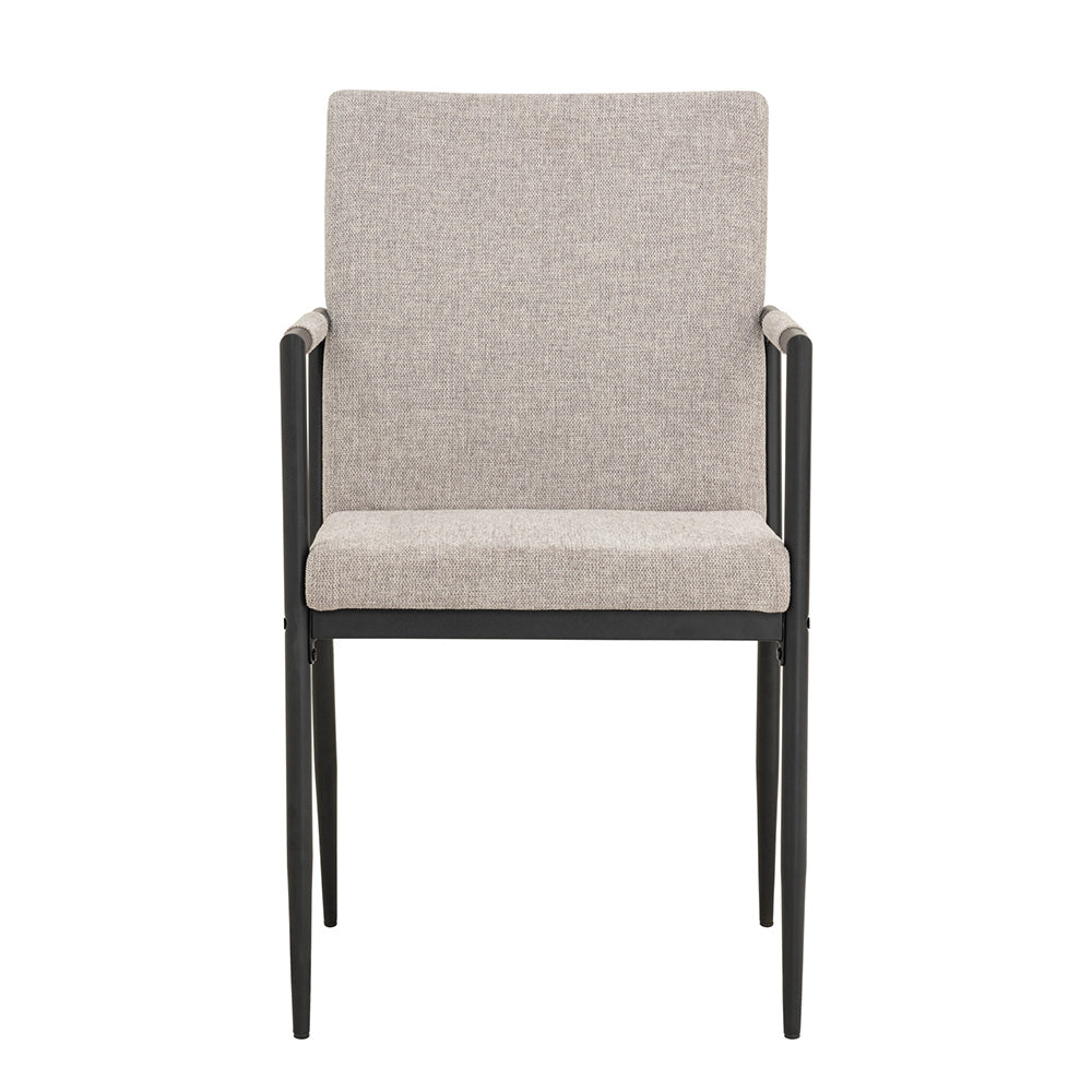 FERMA Modern Dining Chair - Grey Upholstered Seat, Sturdy Metal Legs - Perfect for Kitchen, Dining Room, and Home Office