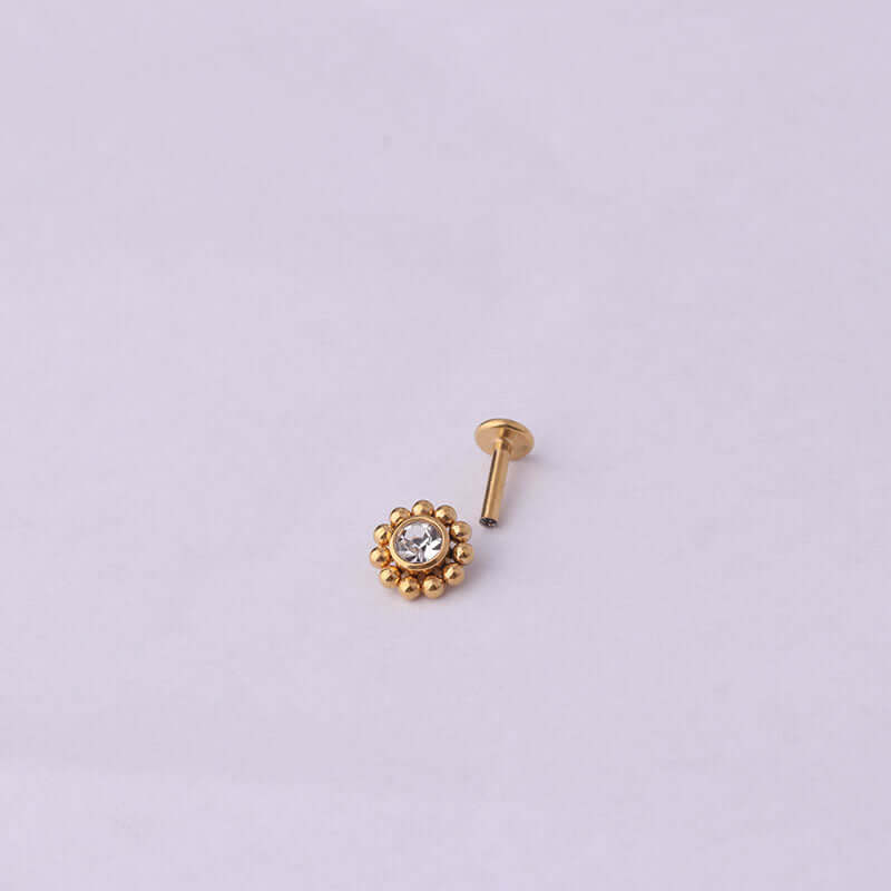 16G Cartilage Flat Back Labret Stud Earrings - Surgical Steel Push Pin for Helix, Tragus, Conch Piercings | Perfect for Everyday Wear & Professional Settings