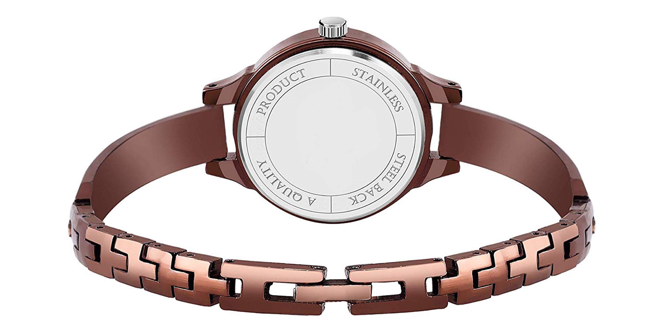 Premium Acnos Stainless Steel Analog Watch for Women & Girls - Elegant Brown Plated Strap & Case - Perfect for Office, Party & Everyday Wear