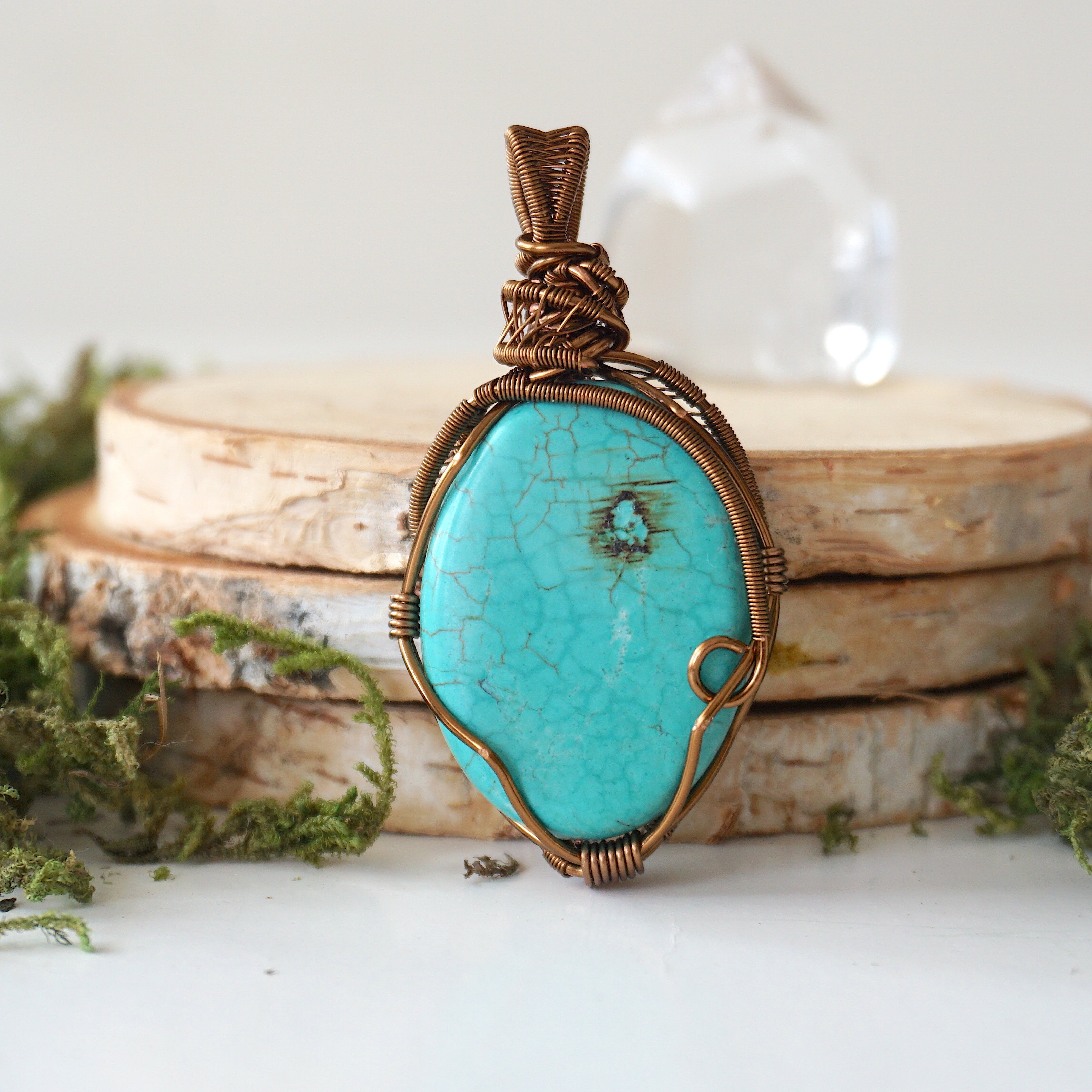 Vintage Turquoise Pendant Necklace in Antique Bronze - Boho Chic Jewelry for Women, Perfect for Casual Wear, Layering & Gift Giving