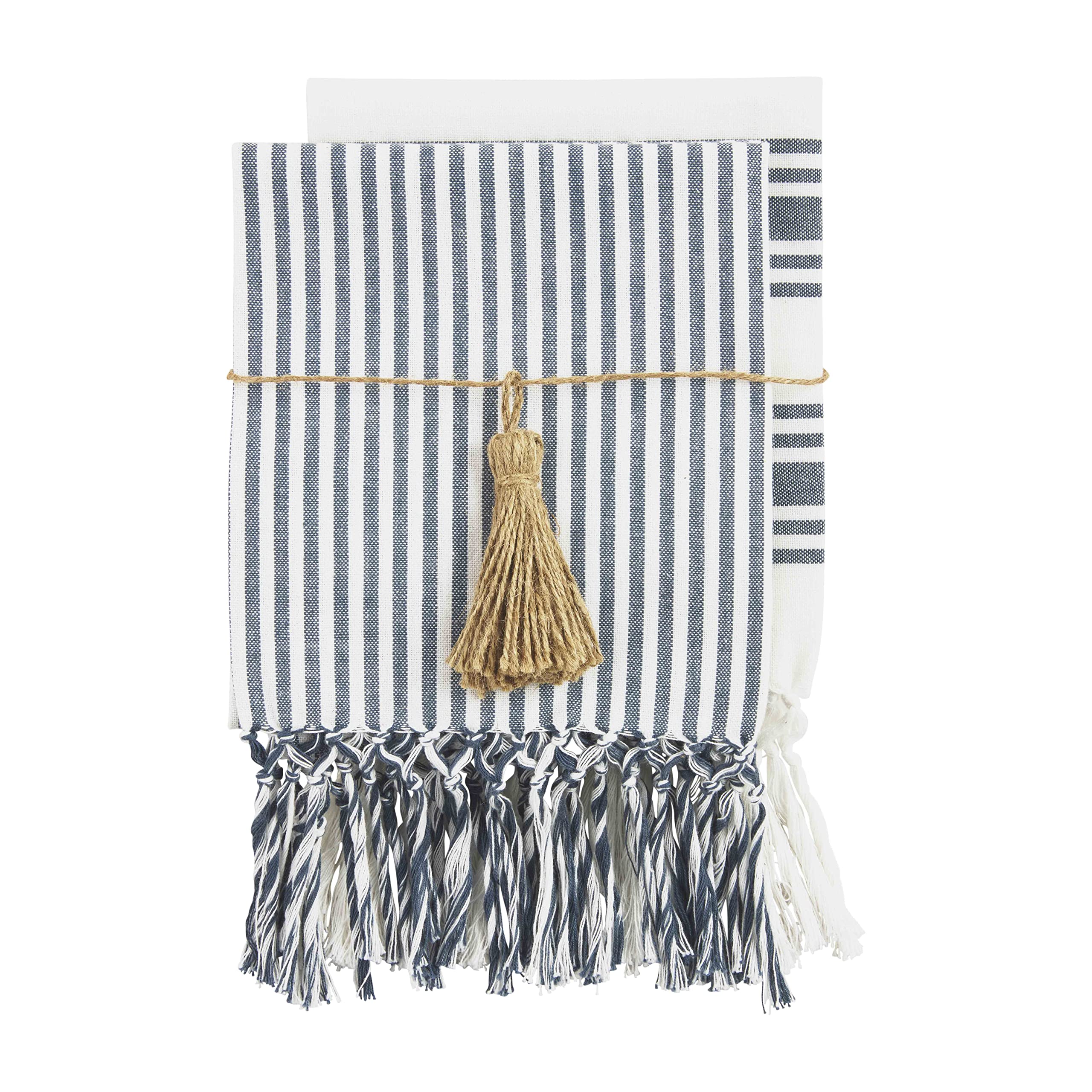 Premium Mud Pie Striped Turkish Towel Set - Soft & Absorbent Blue Bath Towels for Spa, Beach & Pool | Luxury Home & Travel Essentials