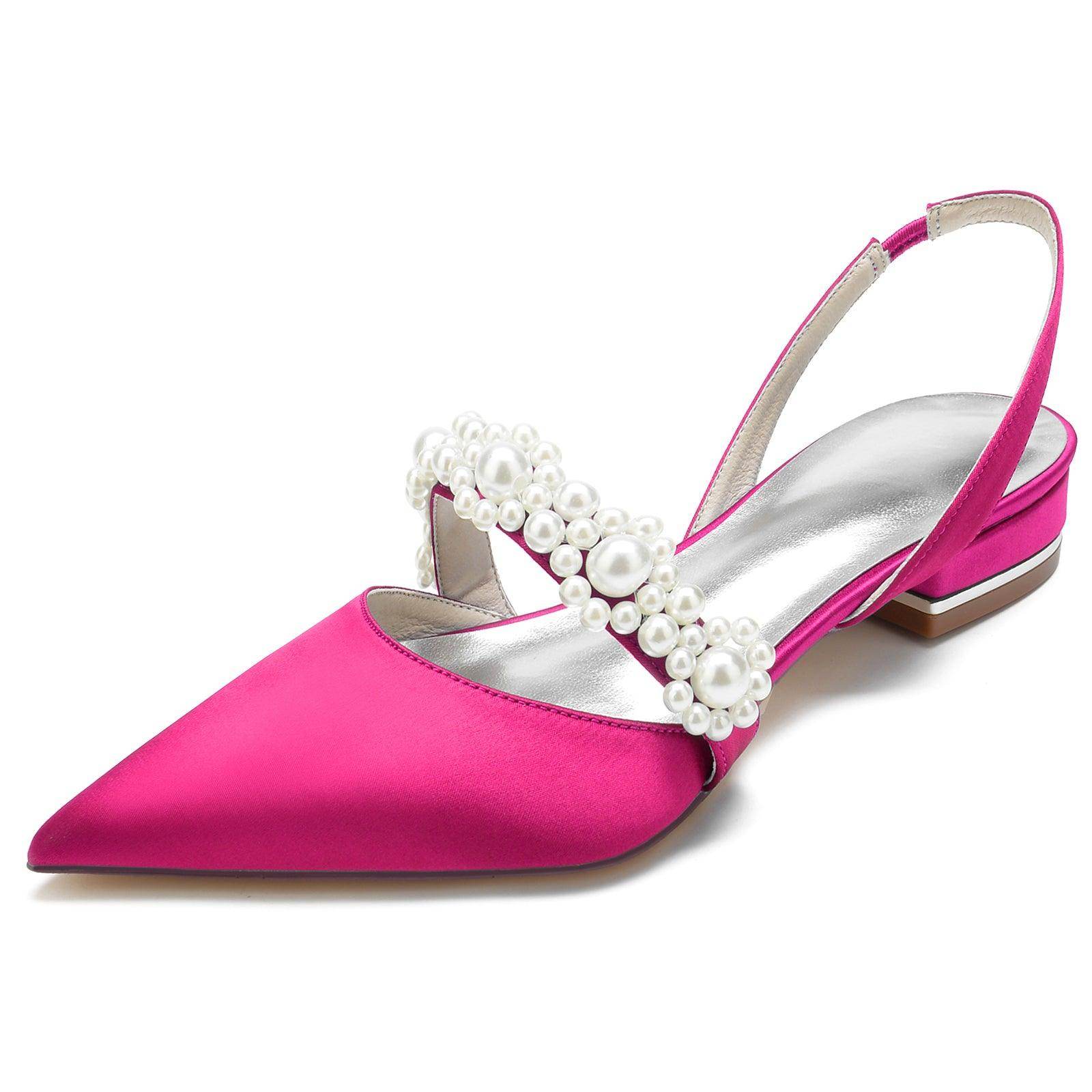 Flat Heel 2.5cm Silk-Like Comfortable Shoes CK0271 - Perfect for Office, Wedding & Casual Wear
