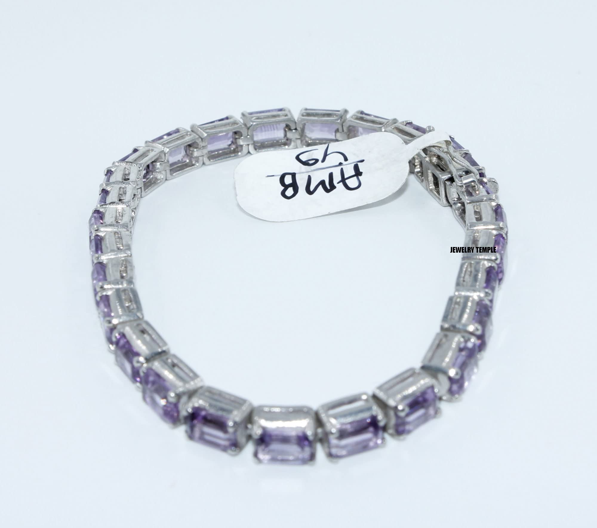 925 Sterling Silver Bracelet for Women & Girls - Elegant Amethyst Charm Bangle (6x4mm, 7 Inches) | Perfect for Gifts, Parties, and Everyday Wear