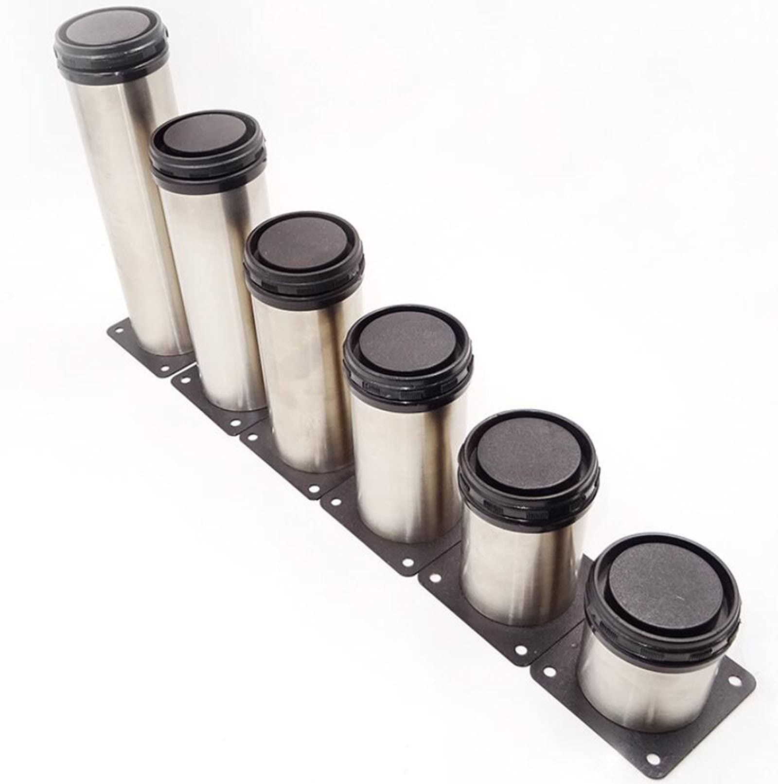 Stainless Steel Adjustable Furniture Legs - 20cm Round Kitchen Cabinet Feet with Mounting Screws (4 Pack) - Perfect for Sofa, Bed, Cabinets & DIY Projects