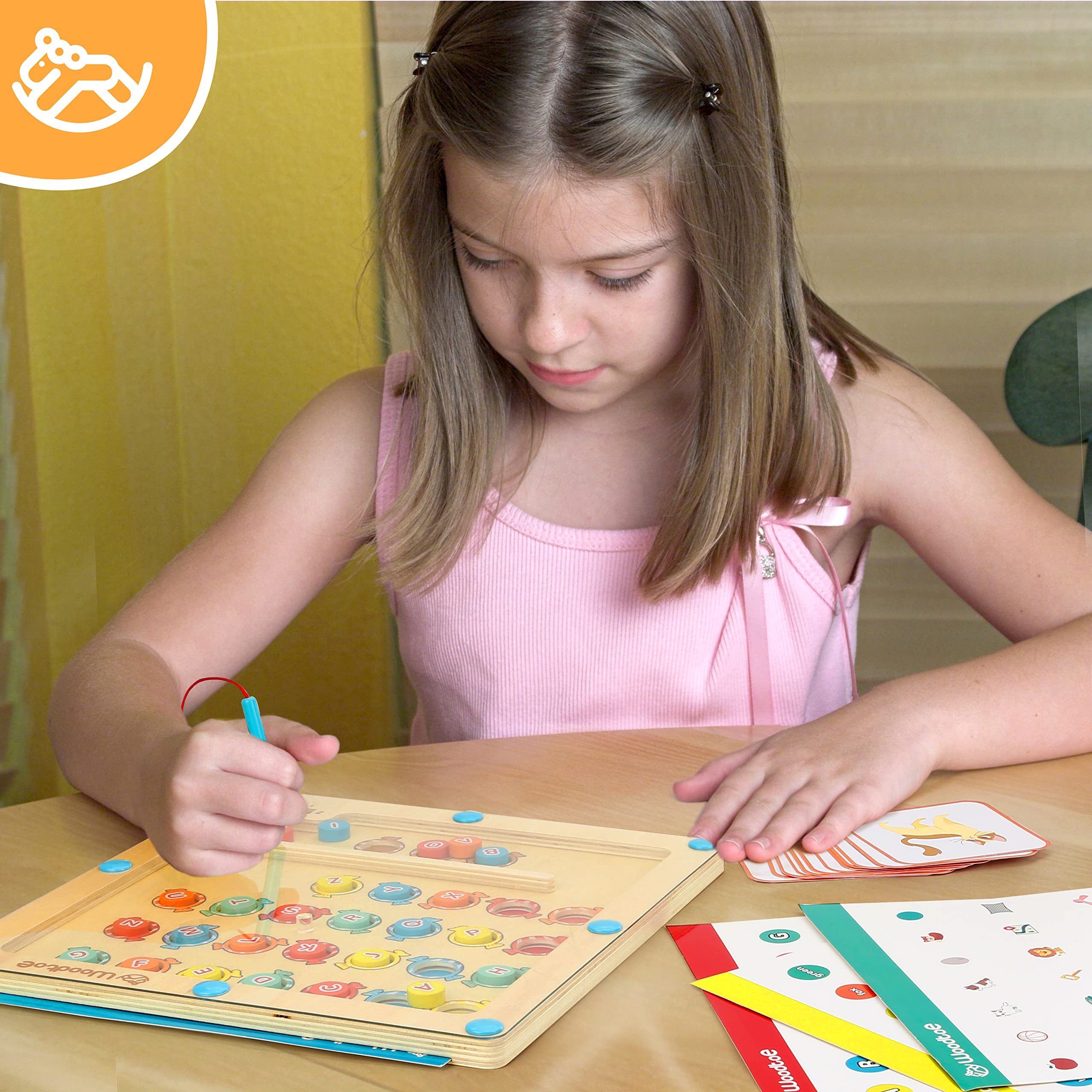 Magnetic Alphabet Maze Board - Montessori Wooden Learning Toy for Toddlers Ages 3-6 | ABC Letter Recognition & Fine Motor Skills Development | Sensory Travel Educational Game for Boys & Girls | Perfect for Car Rides, Classroom & Homeschool Activities