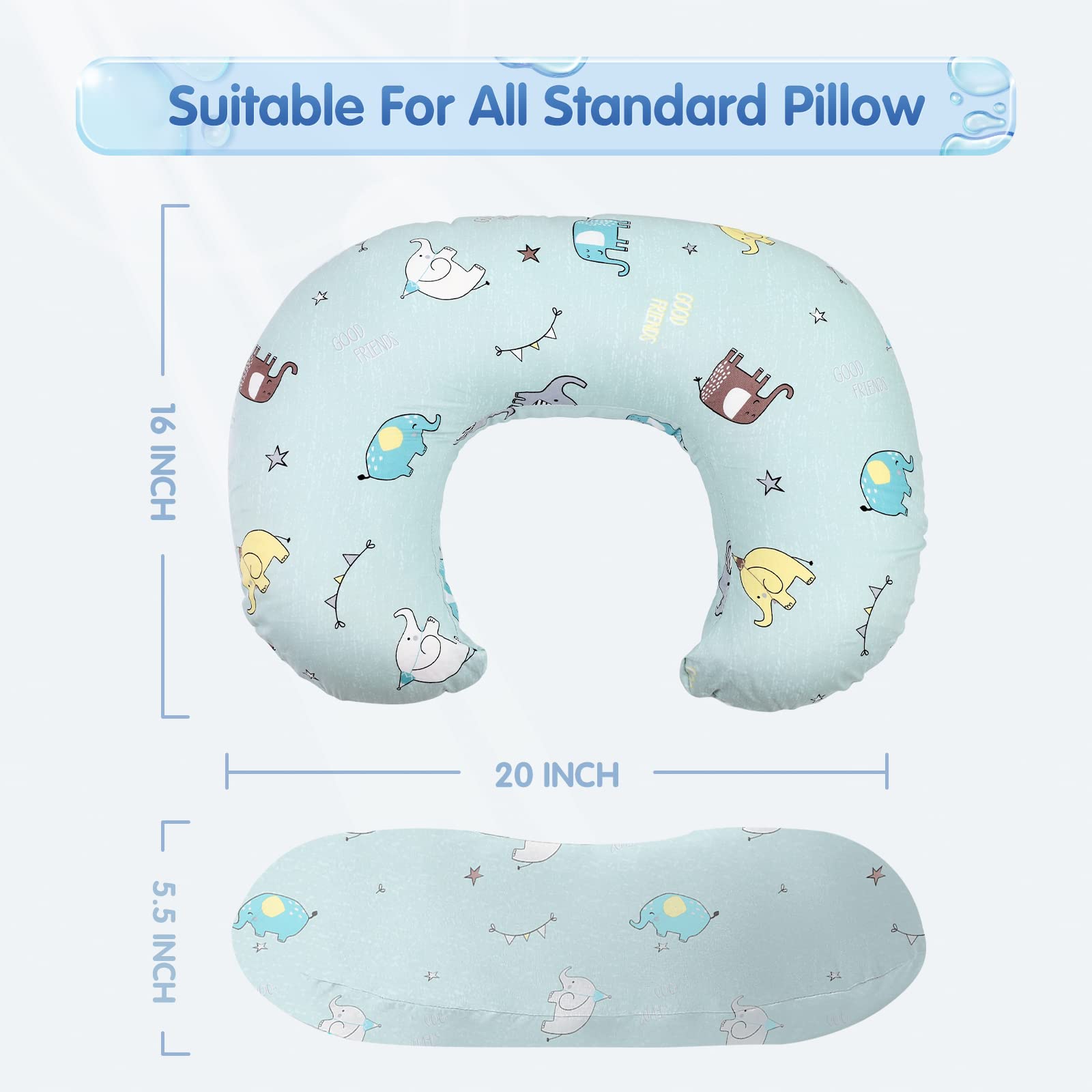 Best Nursing Pillow for Breastfeeding & Bottle Feeding - Soft Baby Feeding Pillow with Removable Washable Cover for New Moms - Comfortable Donut-Shaped Support for Baby Boys & Girls (Elephant Design) - Perfect for Home, Travel & Postpartum Recovery