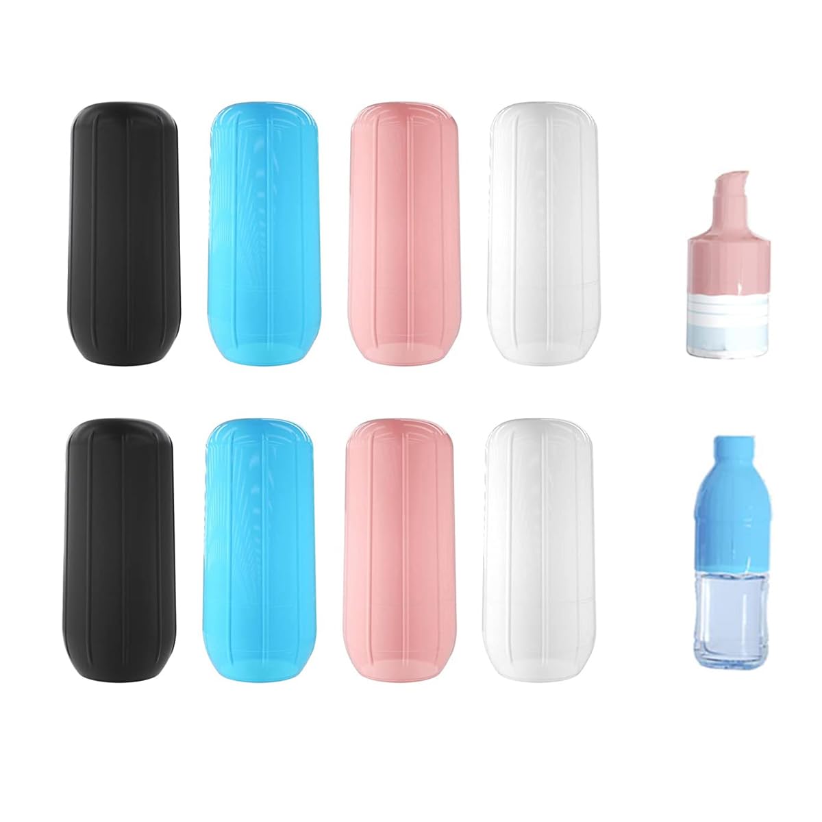 MAYCREATE® 8 Pack Leak Proof Silicone Travel Sleeves - Elastic Container Covers for Toiletries, Spray Bottles & Cosmetics | Reusable, TSA Approved Luggage Accessories for Air Travel, Camping & Home Organization