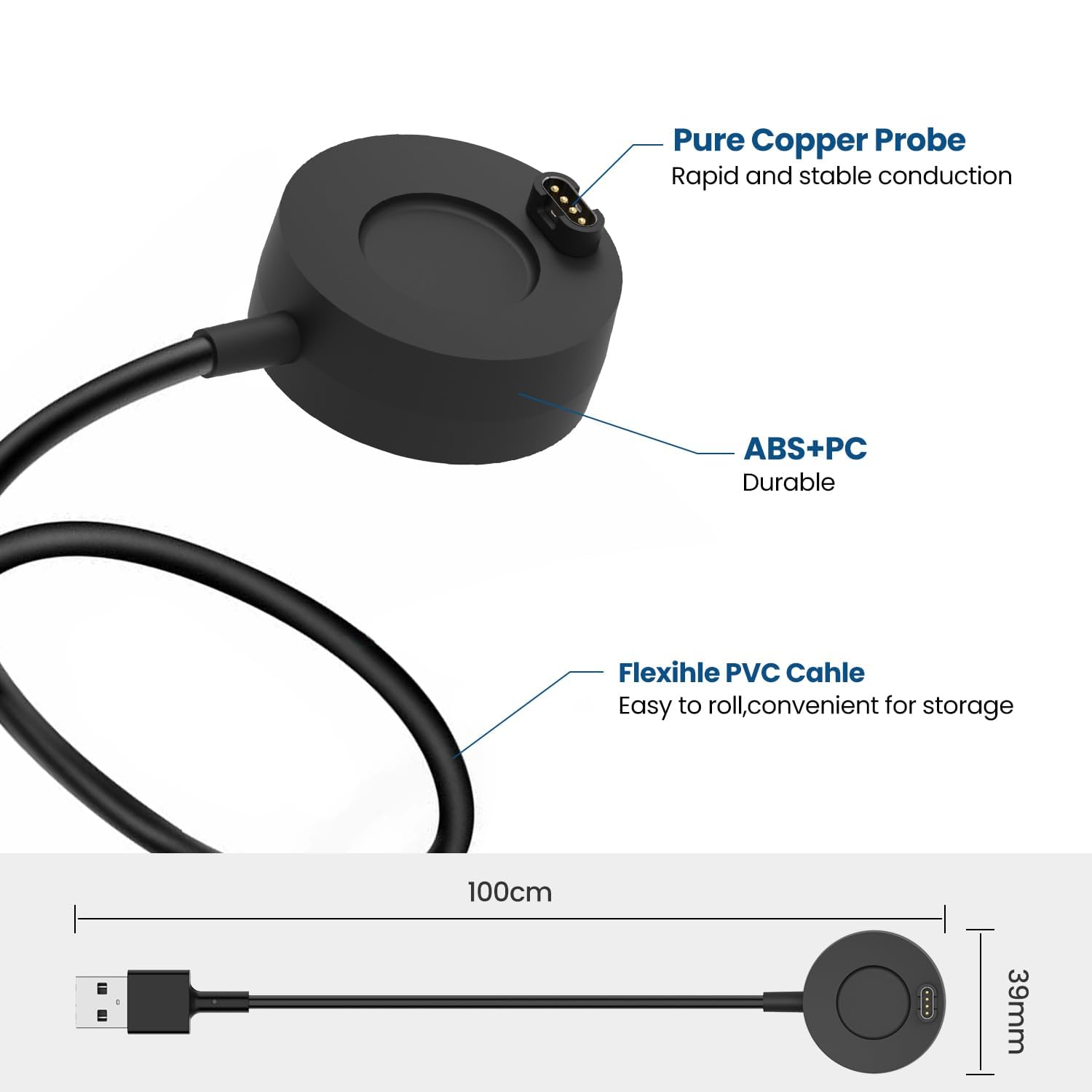 Garmin Epix Gen 2 Charger - Replacement USB Charging Cable & Stand Station for Garmin Epix Gen 2 Smart Watch - Perfect for Home, Office, and Travel Charging
