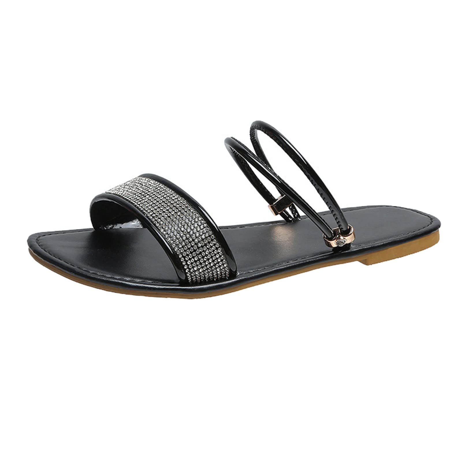 Women's Leather Fashion Sandals with Glittering Gold Accents - Size 11 | Comfortable Sports Sandals for Walking, Travel & Casual Outfits