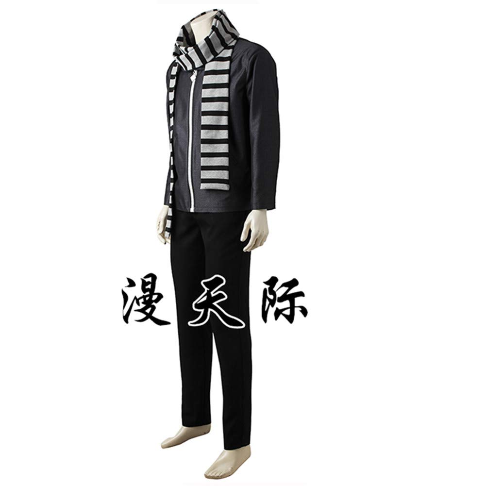 Gru Cosplay Costume for Adults - Despicable Me Villain Outfit with Yellow Scarf & Gloves - Perfect for Halloween, Comic Con & Theme Parties