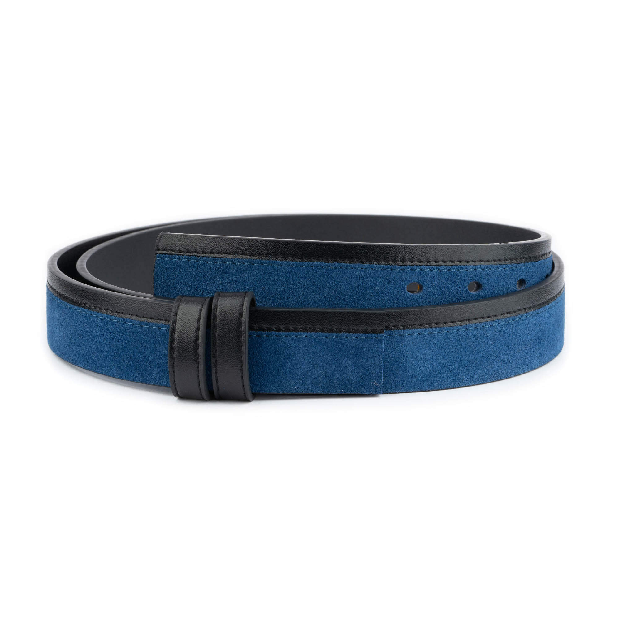 Premium Blue Suede Belt Replacement Strap for Dunhill Clamp Buckle - Durable & Stylish Men's Accessory for Casual & Formal Outfits