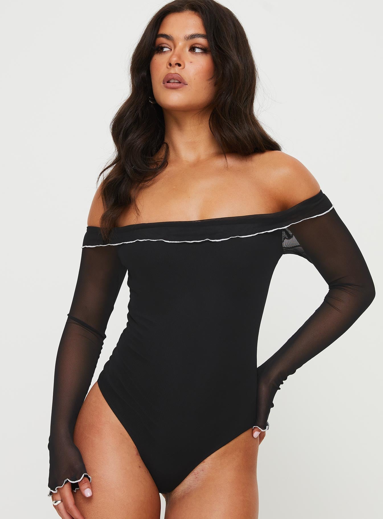 Arsema Women's Off The Shoulder Bodysuit - Sexy Black Stretchy Jumpsuit for Night Out, Party & Date Night | Comfortable One Piece Outfit