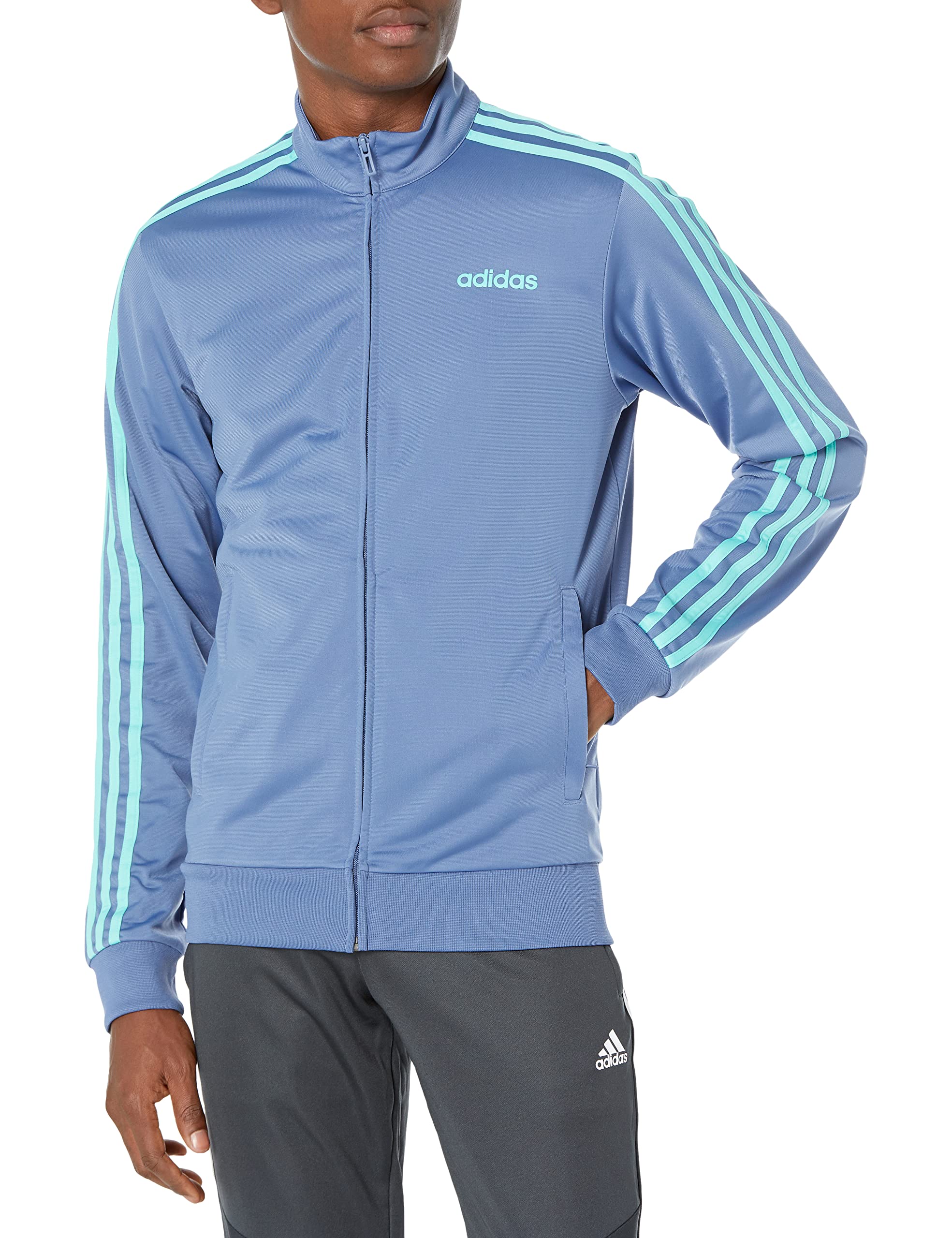 Adidas Men's Essentials 3-Stripes Tricot Track Jacket - Lightweight Running & Training Jacket for Gym, Jogging & Casual Wear