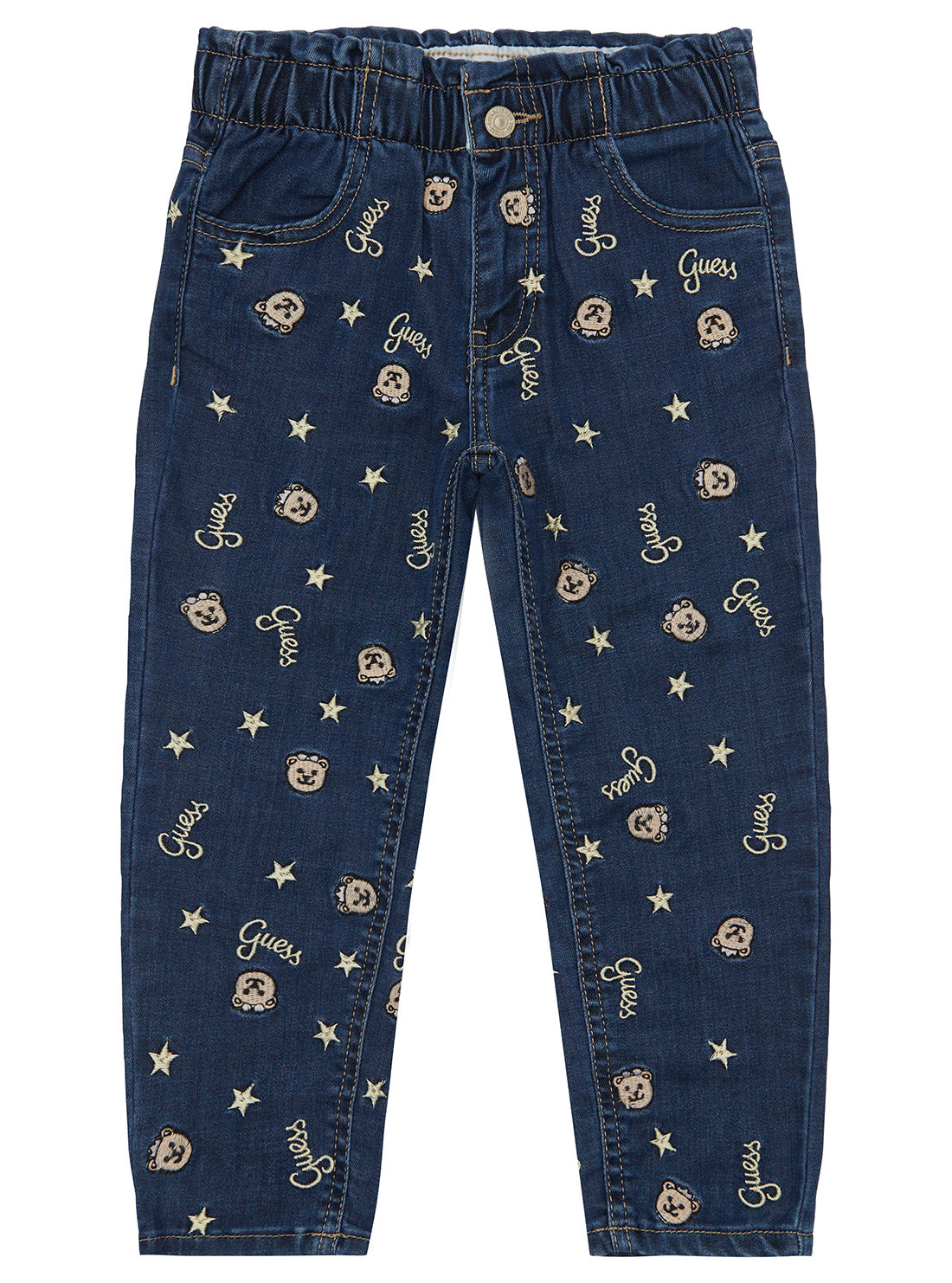 Blue Denim Paper Bag Waist Pants for Women - Size 2-7 | High Waisted Stretch Jeans for Casual Wear & Office Outfits