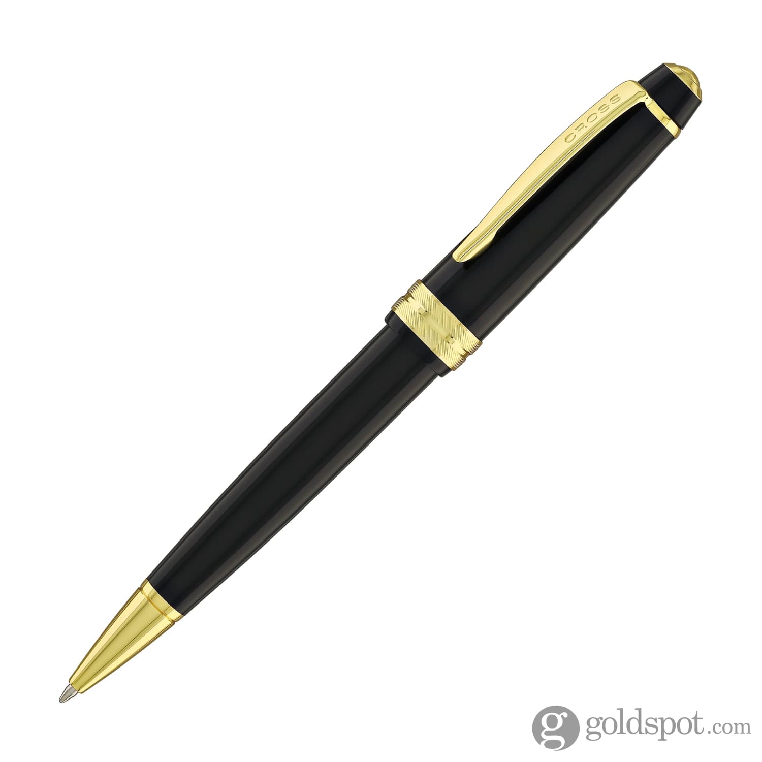 Premium Cross Bailey Light Ballpoint Pen - Glossy Black Resin with Gold Trim for Office, Business & Gift Giving