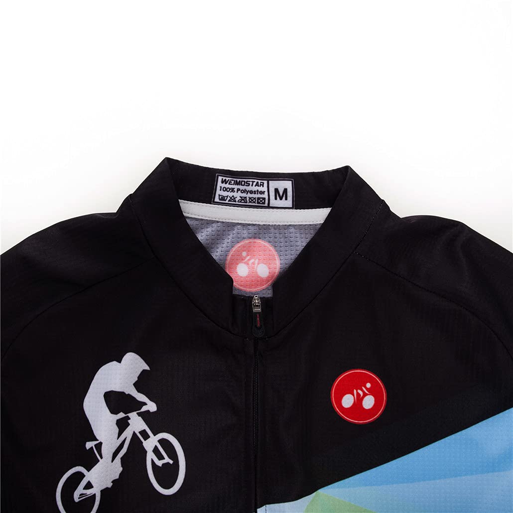 Hotlion Men's Cycling Jersey Set with Gel Pad - Breathable Summer Bike Clothing Suit with 3 Rear Pockets for Road & Mountain Biking
