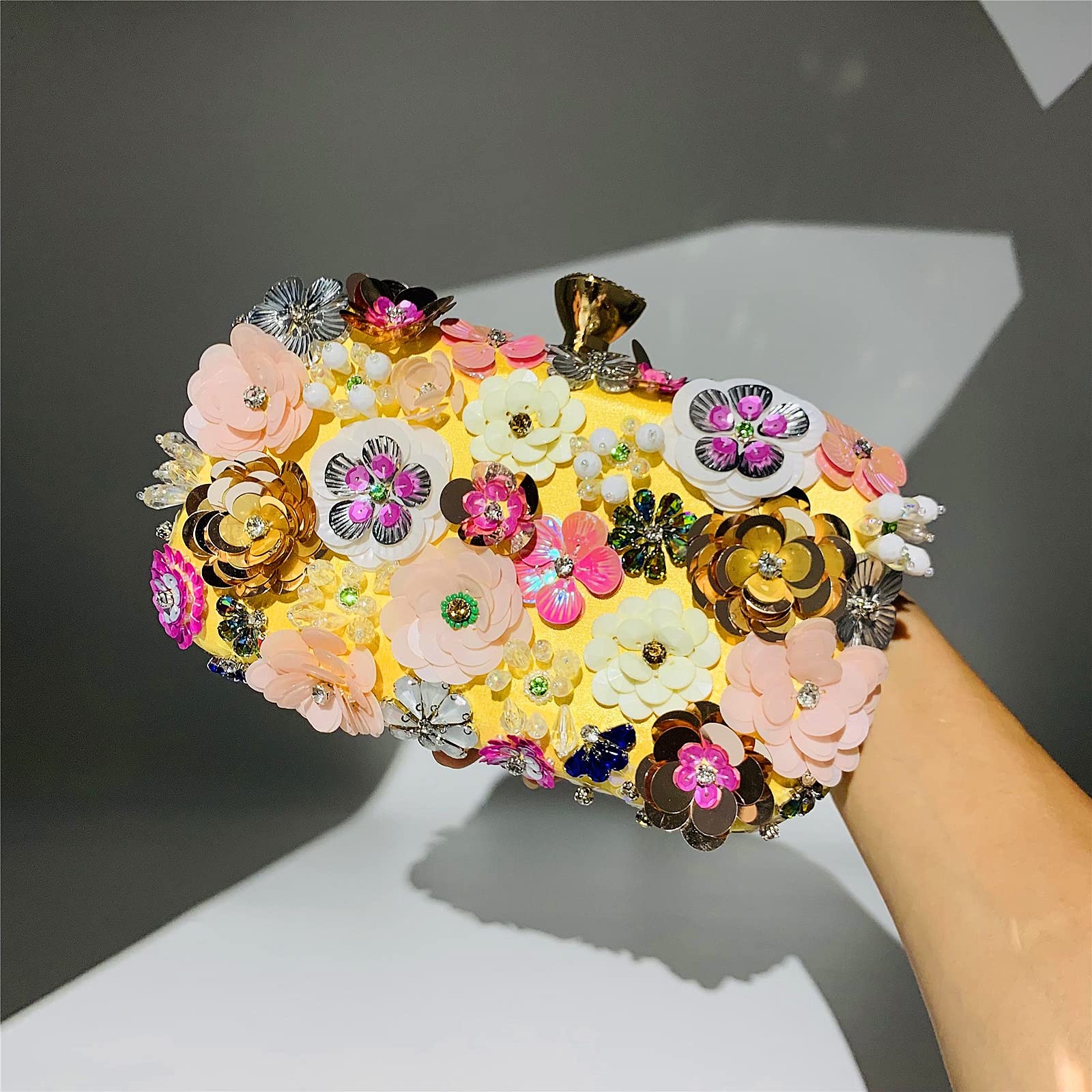 JIAJIA 3815 Women's Rhinestone 3D Sequins Envelope Clutch Purse - Elegant Wedding & Evening Handbag for Parties, Prom, Date Night & Special Occasions