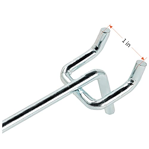 50-Pack Heavy Duty 4 Inch L-Shaped Galvanized Pegboard Hooks for 1/4 Inch Pegboard – Large Diameter Metal Hooks for Garage Organization, Office Storage, Kitchen Tools & Retail Displays | Durable Wall Mount Hooks for Tools, Utensils & Retail Merchandise