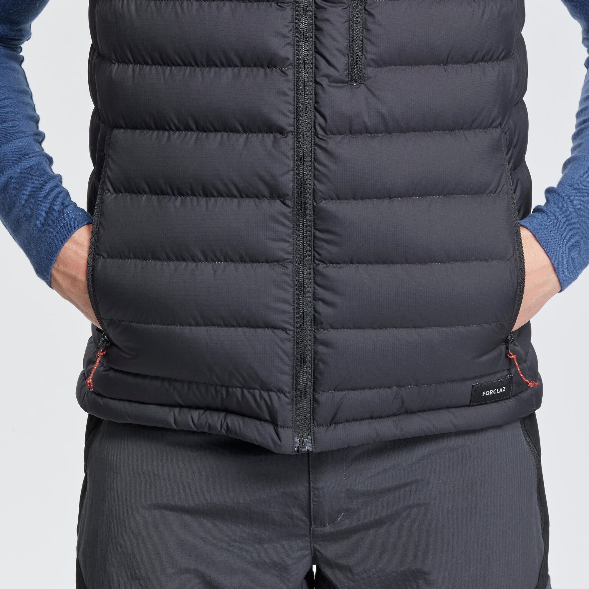Forclaz Men's MT500 Down Puffer Vest - Lightweight Warm Winter Jacket for Outdoor Hiking & Camping