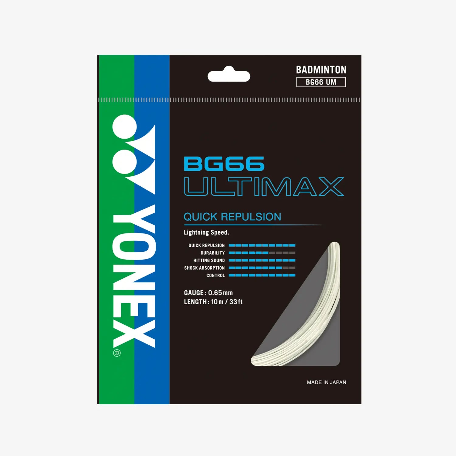 Yonex BG 66 Ultimax Badminton String - 10m Length, 9 Color Options | High-Performance String for Competitive Play & Professional Badminton Training