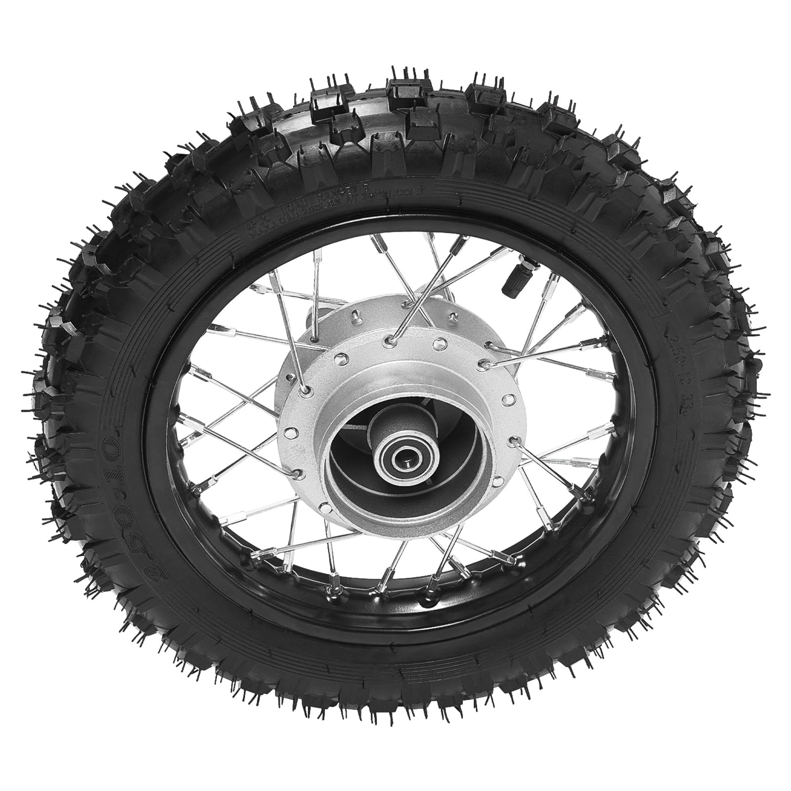 Honda CRF50 XR50 BBR KLX Dirt Bike Front & Rear Wheel Set - 2.50-10 Tire Rim with Drum Brake, Chain & Plate (16
